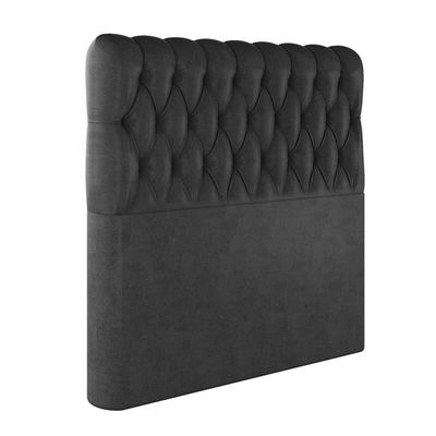 Cabeceira Estofada Casal 140 Cm Topázio Veludo Preto
