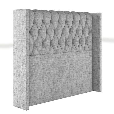Cabeceira Estofada Solteiro 90 Cm Pérola Linho Cinza