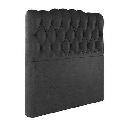 Cabeceira Estofada Queen 160 Cm Prisma Veludo Preto