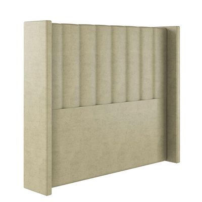 Cabeceira Estofada Casal 140 Cm Turquesa Veludo Bege