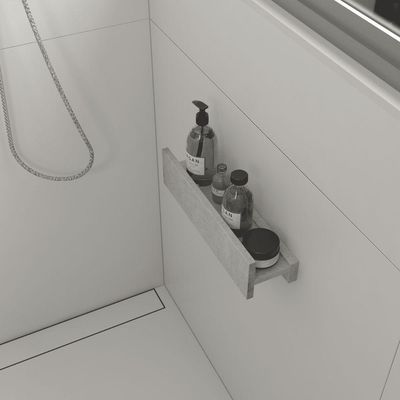 Porta Shampoo Linear 40cm Concreto
