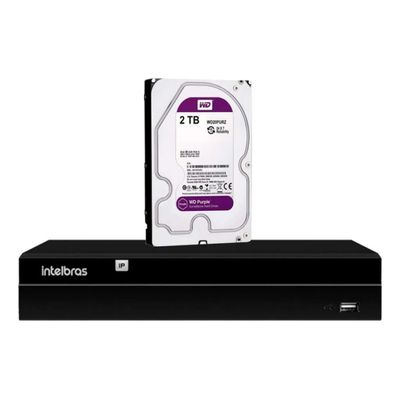 Gravador Ip Nvr 8 Canais Poe Nvd 1408 P + Hd 2 Tb Purple Intelbras