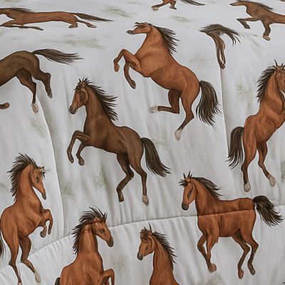 Edredom Mimos Solteiro Dupla Face Malha Manta Soft Cavalo - 100% Algodão