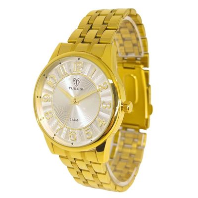 Relógio Tuguir Feminino Ref: Tg30422 Casual Dourado