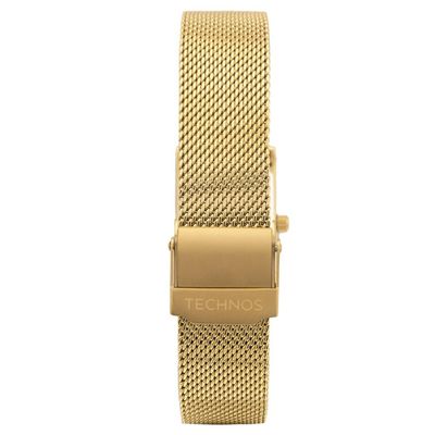 Relógio Technos Feminino Ref: 2035nde/1k Elegance Mesh Retangular Dourado