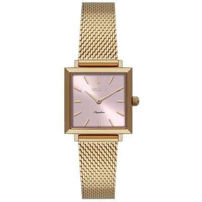 Relógio Orient Feminino Ref: Lgss0068 R1kx Retangular Mesh Dourado