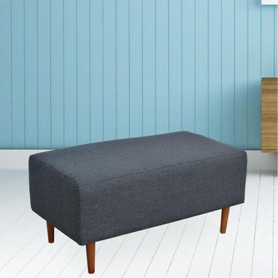 Puff Decorativo Sala de Estar Cléo W01 Pés Palito 90 cm Linho Chumbo - Lyam Decor