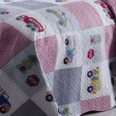 Kit Cobre Leito Colcha Solteiro Infantil Studio Dupla Face Estampado 2 Peças - Carros - Cinza