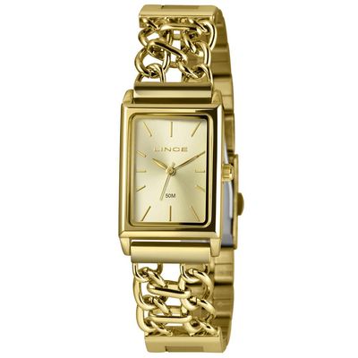 Relógio Lince Feminino Ref:Lqg4798l23 C1kx Retangular Bracelete Dourado