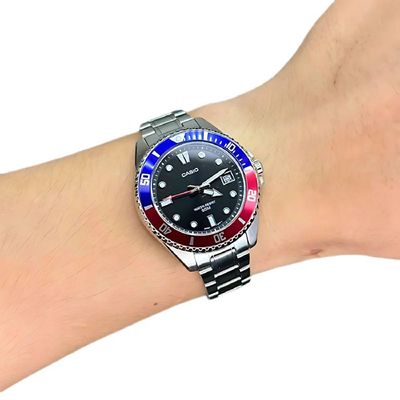 Relógio Casio Masculino Ref: Mdv-10d-1a3vdf Duro Prateado Menor