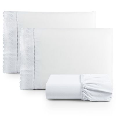 Kit Jogo de Cama Lençol  Lese Casal 2 Peças com 4 Un. Cores 1 - 100% Algodão