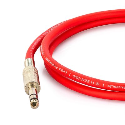 Cabo P10 para P10 Estéreo - Vermelho 5 Metros