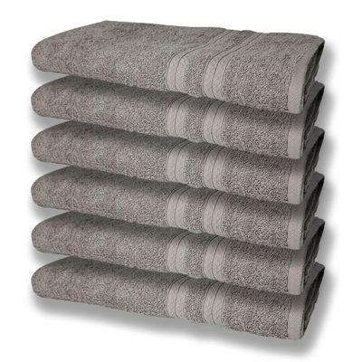 6 Toalhas Grande Super Felpudas e Grossa Algodão 80x150 Itália Soft Beka - Cinza