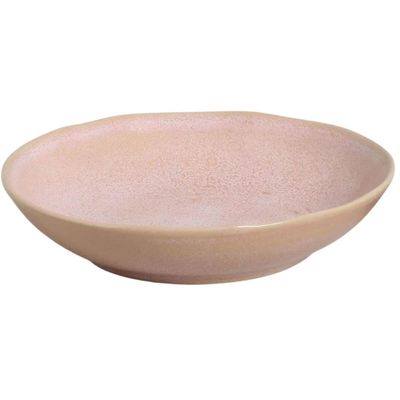 Jogo 12 Pratos Fundos 830ml Cerâmica Rosa Bio Litchi Mesa Ja