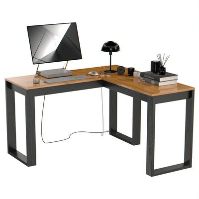 Mesa Escrivaninha Berlim De Canto Em L Para Quarto E Escritório Com Espaço Para E Computador Canela