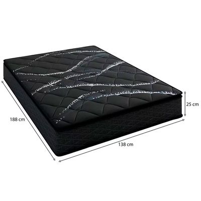 Colchão de Casal Umaflex New Italia Black com Molas Ensacadas, Revestimento em Jacquard e Pillow Top D26 25X138X188cm Preto