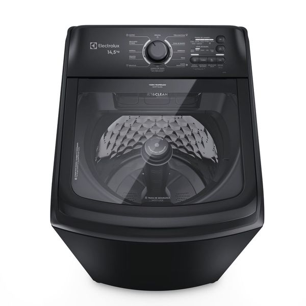 Máquina de Lavar Electrolux 14,5kg Preta Efficient Cesto Inox, Jet&Clean e Filtro Fiapos (LEP15) 127V