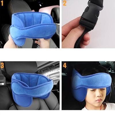 Apoio Faixa Ajustavel Para Cabeca Almofada Protecao Infantil Viagem Passeio Dia A Dia Carro Bebe Pescoco Azul