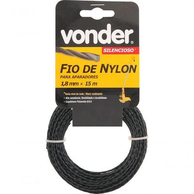 Fio Nylon 1,8mmx15m Silencioso Roçadeiras E Aparador Vonder