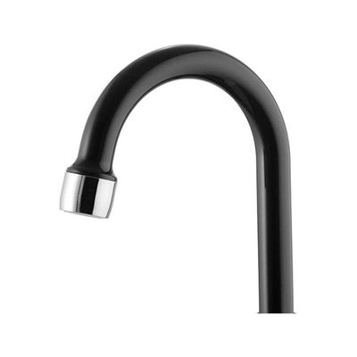 Torneira Para Lavatório De Mesa Bica Alta Bric Preta E Cromada