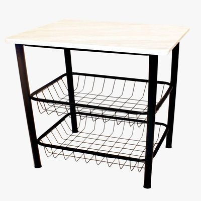 Mesa Para Microondas 55 Cm Com 2 Cestos Moura Preto