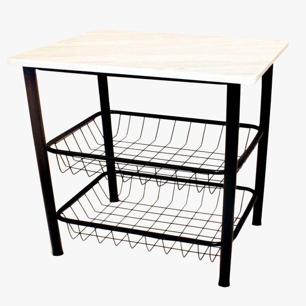 Mesa Para Microondas 55 Cm Com 2 Cestos Moura Preto