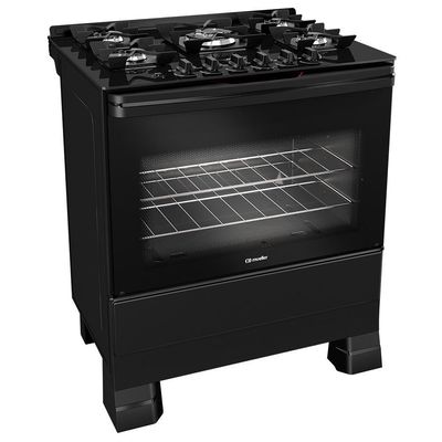 Fogão Mueller 5 Bocas Com Tripla Chama E Acendimento Automático MFV5BF Preto Bivolt