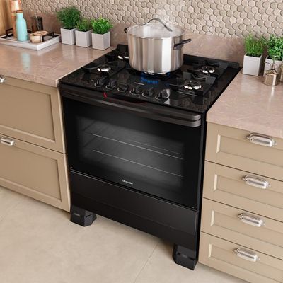 Fogão Mueller 5 Bocas Com Tripla Chama E Acendimento Automático MFV5BF Preto Bivolt