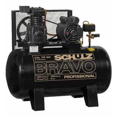 Compressor Schulz CSL 10 Bravo 100 Litros 140 Libras 2 cv Monofásico