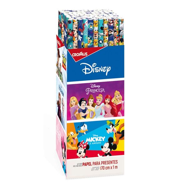 Papel de Presente Cromus Personagens Disney 70x100cm - Item Sortido