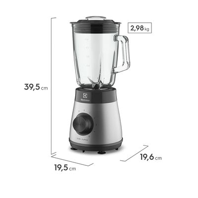 Liquidificador Electrolux 700w 1,5L Experience com Copo de Vidro e Tecnologia TruFlow™  Cor Inox Preto (EBS30) 127V