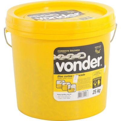 Corrente 5-8 Curta Zincada Balde Plástico Com 50 Kg Vonder