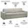 Sofá 3 Lugares Para Sala de Estar Living 205cm Aurora L06 Couro Cinza Claro - Lyam Decor