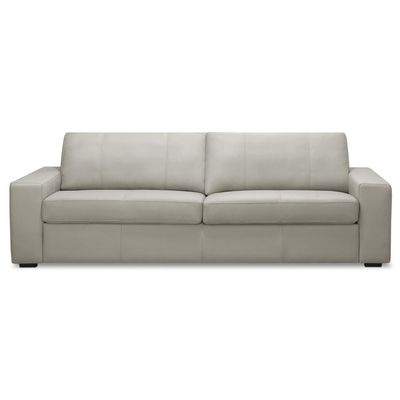 Sofá 3 Lugares Para Sala de Estar Living 205cm Aurora L06 Couro Cinza Claro - Lyam Decor