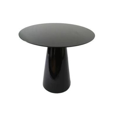 Mesa Lateral Cone Redonda 41cm Laqueada Preto