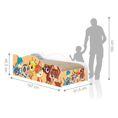 Cama Fun Bichinhos Solteiro Com Colchão