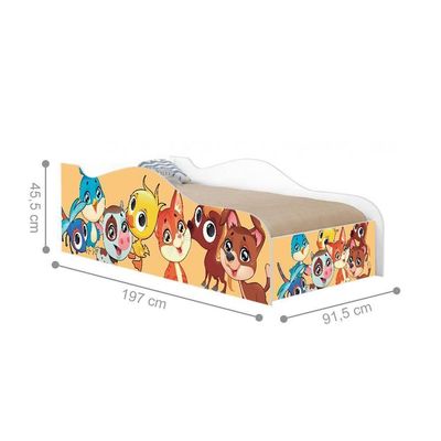 Cama Fun Bichinhos Solteiro Com Colchão