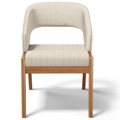 Kit 06 Cadeiras De Jantar E Estar Living Estofada Lince L02 Linho Palha - Lyam Decor