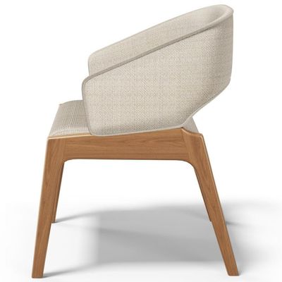 Kit 06 Cadeiras De Jantar E Estar Living Estofada Lince L02 Linho Palha - Lyam Decor