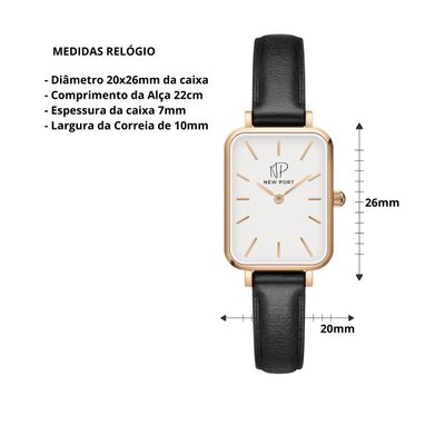 Relógio Feminino Quadrado De Pulso Analógico New Port Rosé