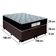 Cama Box Baú Queen Bipartido Suede + Colchão Molas Ensacadas Sereneprime Sonnolux 158x198x69 Marrom