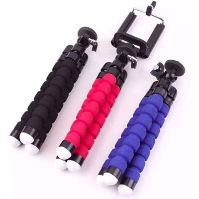 Mini Tripé Flexível Portátil C/suporte Adaptador Celular Tripe - Azul