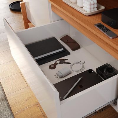 Rack Para Até 70 Polegadas 1 Gaveta E 2 Portas Gliss 1,83m Lukaliam Móveis Off White Perolizado-jequitiba Off White Perolizado-jequitiba