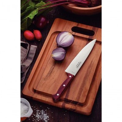 Faca Chef Tramontina Polywood 8 Aço Inox Vermelho