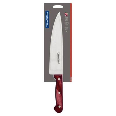 Faca Chef Tramontina Polywood 8 Aço Inox Vermelho