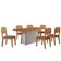 Mesa Jantar Diane 180cm Ta Mdf Lam 6 Ca Copper Prem Moderna Veludo Capuccino/naturale/off White