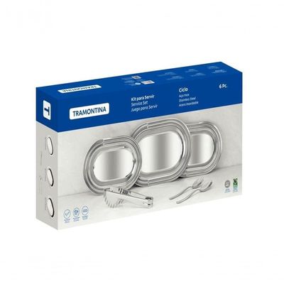 Jogo Para Servir Tramontina Ciclo Aço Inox 6 Peças