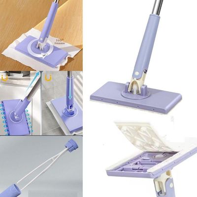Rodo Mop Articulado Ajustável Em Inox 3 Em 1 Limpa Vidros E Pisos De Porcelanato E Azulejo