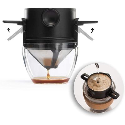 Coador Cafe Filtro Inox Portatil Mini Retratil Individual Reutilizavel Sem Papel Copo Xicara