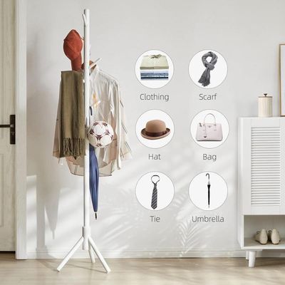 Cabideiro Mancebo Com 9 Ganchos Em Plástico Resistente – Organizador De Roupas, Bolsas E Chapéus Para Quarto E Hall